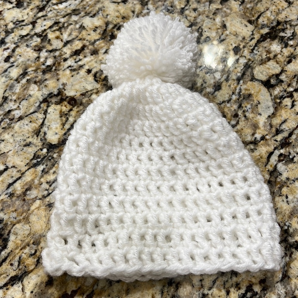 Crochet knit baby beanie